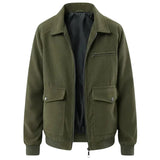 Veste en Velours Côtelé pour Homme – Vert Militaire