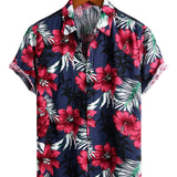 Chemise à Manches Courtes en Coton à Fleurs pour Hommes