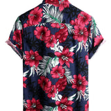 Chemise à Manches Courtes en Coton à Fleurs pour Hommes