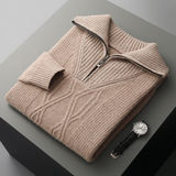 Pull zippé Taranto en laine Mérinos