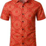 Chemise Hawaïenne en Coton Boho Vintage pour Homme à Manches Courtes des Années 70.