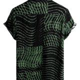 Chemise à Manches Courtes Rayée en Coton pour Hommes