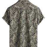Chemise Vintage pour Homme avec Motif Tigre, Légère pour les Vacances à la Plage, Manches Courtes et Boutons