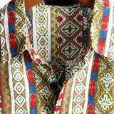 Chemise Retro en Coton à Manches Courtes Boho pour Hommes