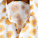 Chemise Hawaïenne Jaune pour Homme à Manches Courtes