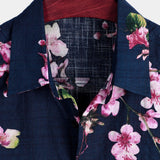 Chemise à Manches Courtes en Coton avec Motif Floral pour Hommes