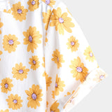Chemise Hawaïenne Jaune pour Homme à Manches Courtes