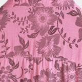 Chemise à Manches Courtes de Style Hawaïen avec Fleurs Roses pour Hommes