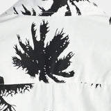 Chemise d'Été Blanche à Manches Courtes de Style Hawaïen avec Motif Tropical pour Hommes