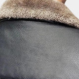 Gilles | Veste effet cuir noire col sherpa
