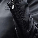 Gilles | Veste effet cuir noire col sherpa