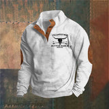 Olivier | Sweat beige col montant boutonné