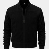 Denis | Blouson bombers effet daim taupe