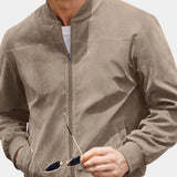 Denis | Blouson bombers effet daim taupe