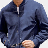 Denis | Blouson bombers effet daim taupe