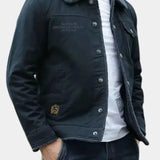 Maxime | Blouson aviateur vert olive col sherpa gris