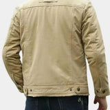 Maxime | Blouson aviateur vert olive col sherpa gris