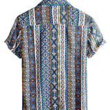 Chemise Retro en Coton à Manches Courtes Boho pour Hommes