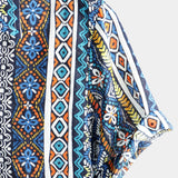 Chemise Retro en Coton à Manches Courtes Boho pour Hommes
