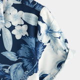 Chemise Hawaïenne à Manches Courtes avec Motif Crâne pour Hommes