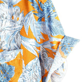 Chemise à Manches Courtes en Coton avec Motif de Feuilles Tropicales pour Hommes