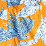 Chemise à Manches Courtes en Coton avec Motif de Feuilles Tropicales pour Hommes