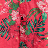 Chemise à Manches Courtes en Coton de Style Hawaïen avec Fleurs Rouges pour Hommes