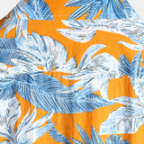 Chemise à Manches Courtes en Coton avec Motif de Feuilles Tropicales pour Hommes