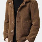 Lionel | Veste boutonnée en sherpa camel