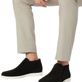 Mocassins en Suède pour Hommes – Style Slip-On Chukka, Semelle Plate – Noir