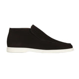 Mocassins en Suède pour Hommes – Style Slip-On Chukka, Semelle Plate – Noir