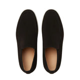 Mocassins en Suède pour Hommes – Style Slip-On Chukka, Semelle Plate – Noir
