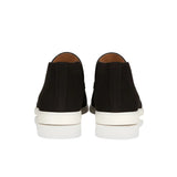 Mocassins en Suède pour Hommes – Style Slip-On Chukka, Semelle Plate – Noir