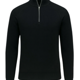 Pull homme à demi-fermeture éclair et col montant – Noir