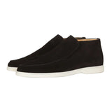 Mocassins en Suède pour Hommes – Style Slip-On Chukka, Semelle Plate – Noir