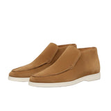 Mocassins en Cuir pour Hommes – Slip-On Style Chukka, Talon Plat – Marron