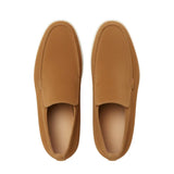 Mocassins en Cuir pour Hommes – Slip-On Style Chukka, Talon Plat – Marron