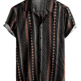 Chemise à Manches Courtes en Coton de Style Hawaïen pour Hommes