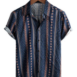 Chemise à Manches Courtes en Coton de Style Hawaïen pour Hommes