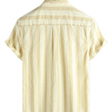 Chemise en Coton pour Homme avec Poche, Style Hawaïen, pour les Vacances, avec Boutons et Manches Courtes