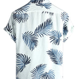 Chemise en Coton à Manches Courtes pour Hommes, avec Boutons et Poche, Casual, Hawaïenne