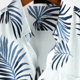 Chemise en Coton à Manches Courtes pour Hommes, avec Boutons et Poche, Casual, Hawaïenne