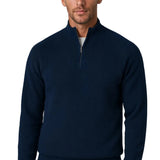 Pull homme à demi-zip et col montant – Bleu royal