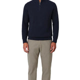 Pull homme à demi-zip et col montant – Bleu royal
