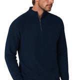 Pull homme à demi-zip et col montant – Bleu royal