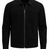 Veste en Suède Noire pour Hommes – Vêtements d'Extérieur Casual Modernes