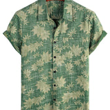 Chemise Hawaïenne en Coton Casual Rétro pour Hommes avec Poche