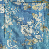 Chemise à Manches Courtes en Coton avec Motif Floral Bleu pour Hommes