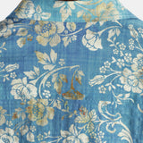 Chemise à Manches Courtes en Coton avec Motif Floral Bleu pour Hommes