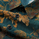 Chemise Hawaïenne en Coton Vintage pour Hommes, à Boutons, Manches Courtes, Verte